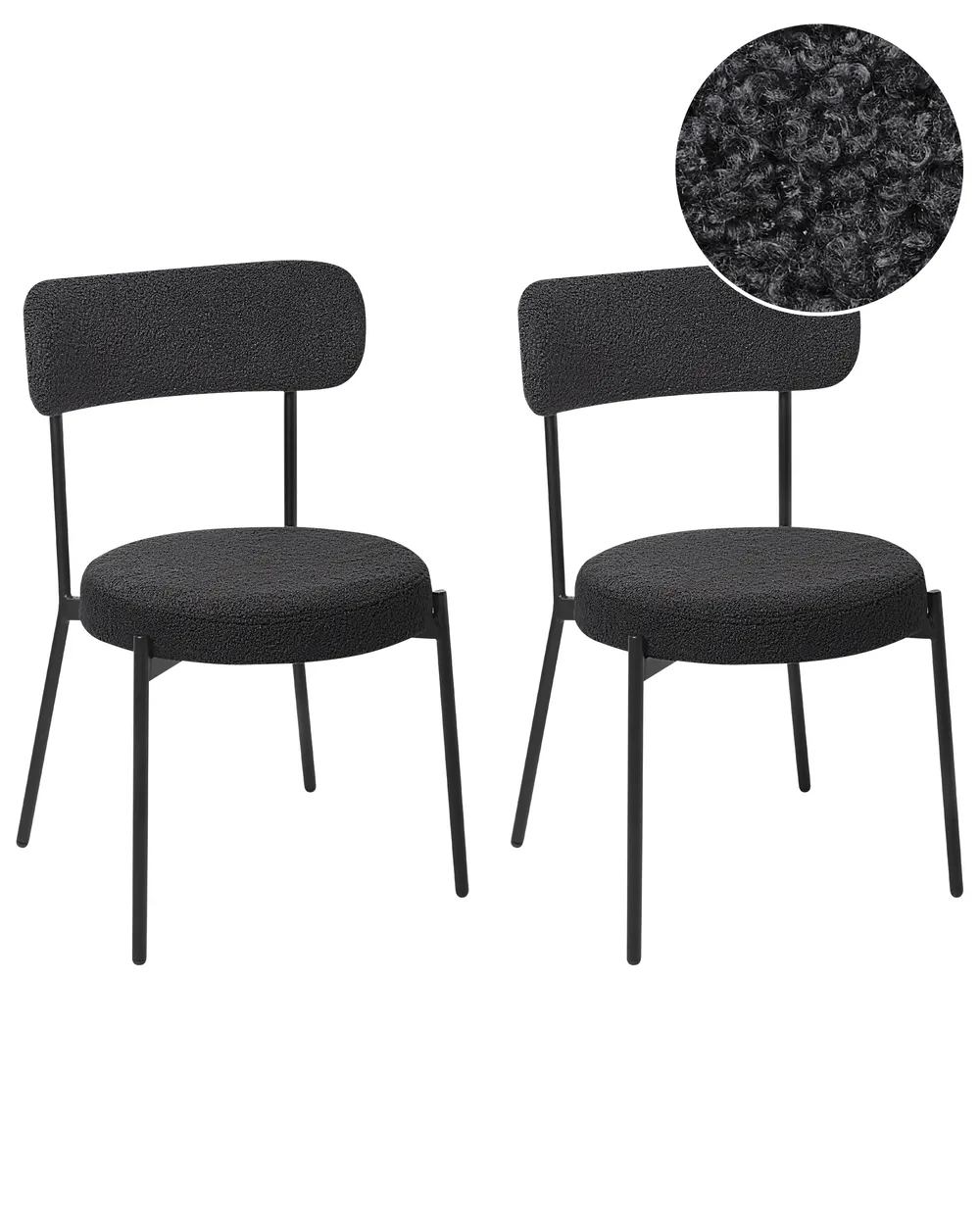 IDMarket - Set di 4 sedie da pranzo nere con fascia bianca per la sala da pranzo MIA IDMarket - Set di 4 sedie da pranzo nere con fascia bianca per la sala da pranzo MIA