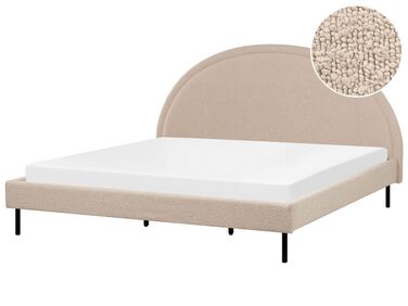 Čalouněná buklé postel 180 x 200 cm béžová MARGUT