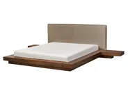 Łóżko LED Boucle ZEN 160 x 200 cm Jesion brązowy_1080008
