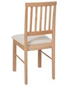  Set of 2 Wooden Dining Chairs Light Wood and Light Beige ORONO _926545