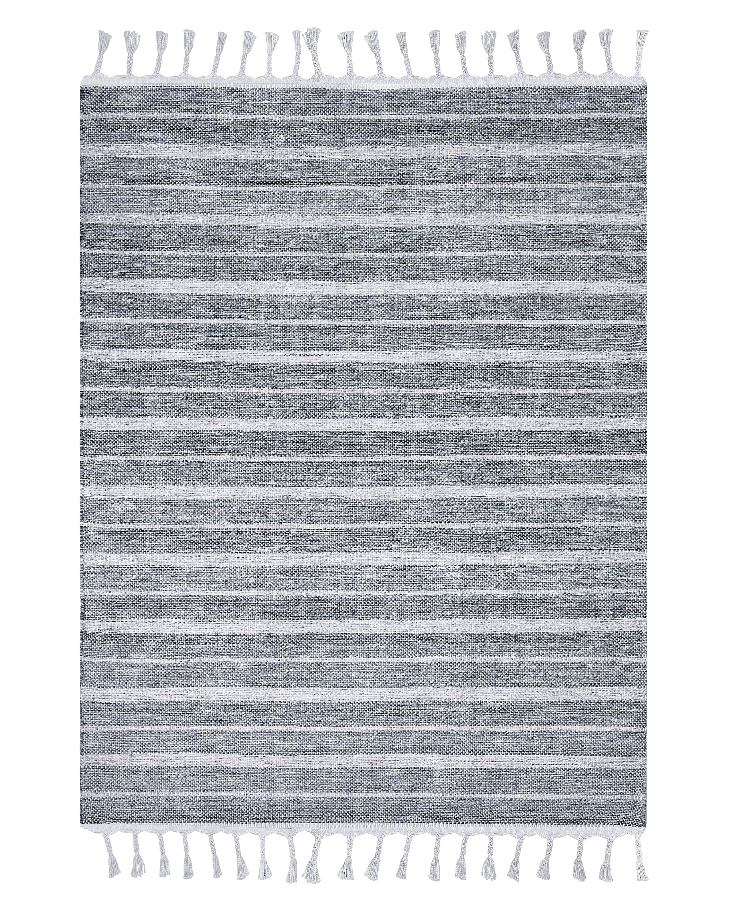 Alfombra gris claro/blanco 140 x 200 cm BADEMLI_846553