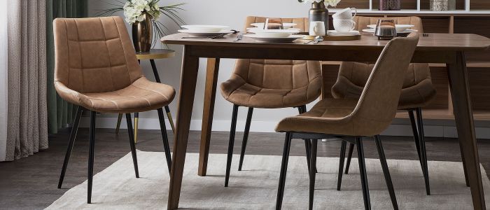 Dining room chairs with leather seats discount
