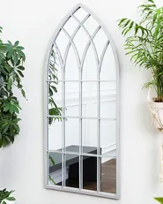 Wall Mirror CASSEL 50 cm 115 cm Metal Light Grey_748144