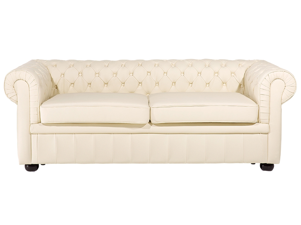 Cream leather chesterfield chair clearance