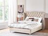 Łóżko welurowe 160 x 200 cm beżowe AYETTE_832211
