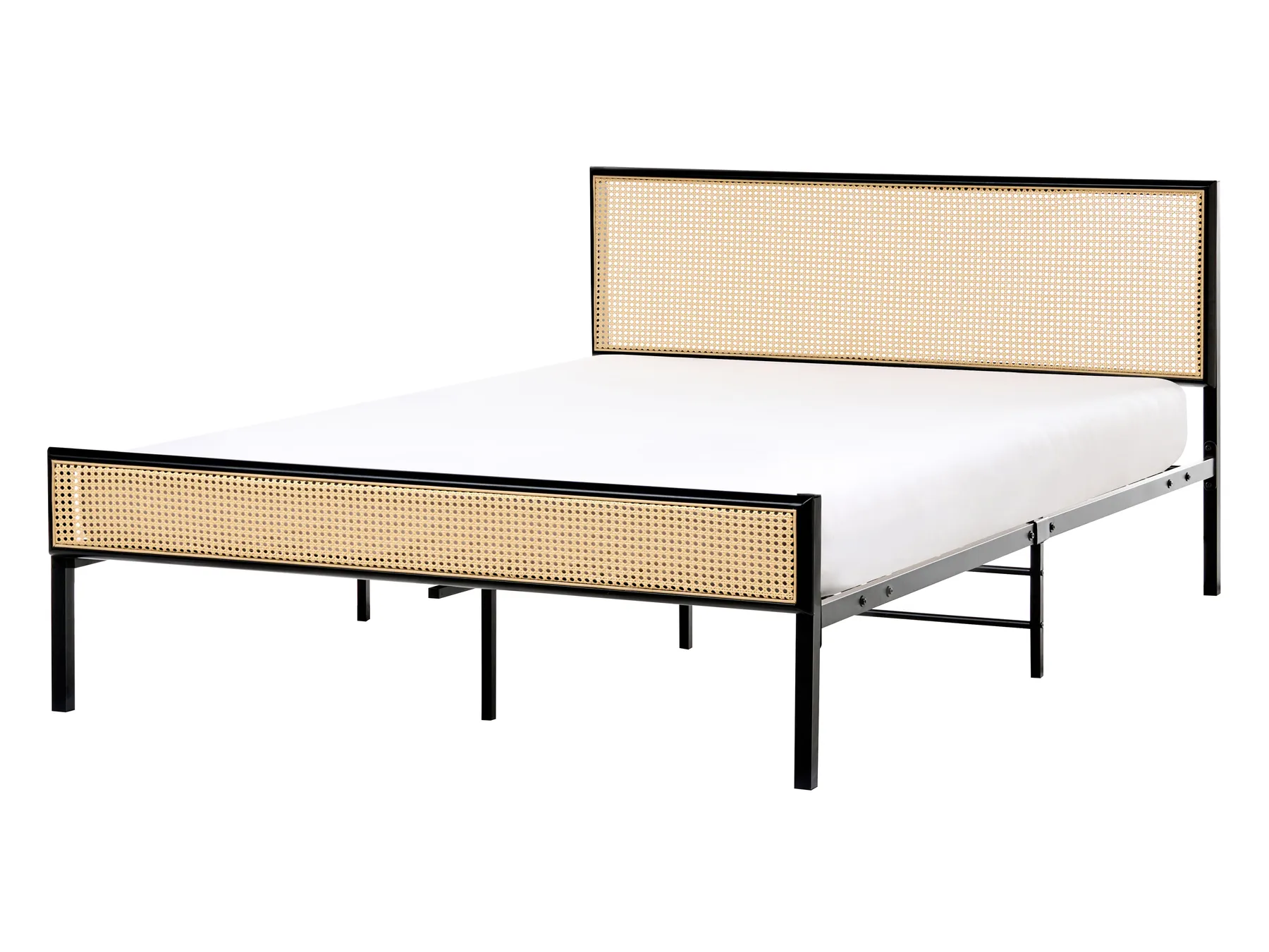 Bett mit Lattenrost Polyrattan AVANTON 140 x 200 cm Schwarz_976637