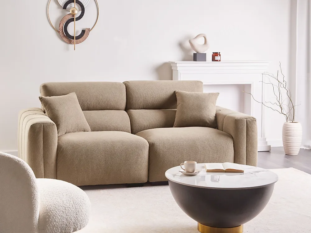 Sofa 3-Sitzer FAUSKAN Stoff Braun_1179026