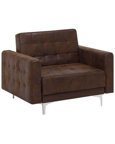 Faux Leather Armchair Brown ABERDEEN
