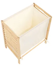 Laundry Basket CARACHI Bamboo Light Brown 65 L_1136156