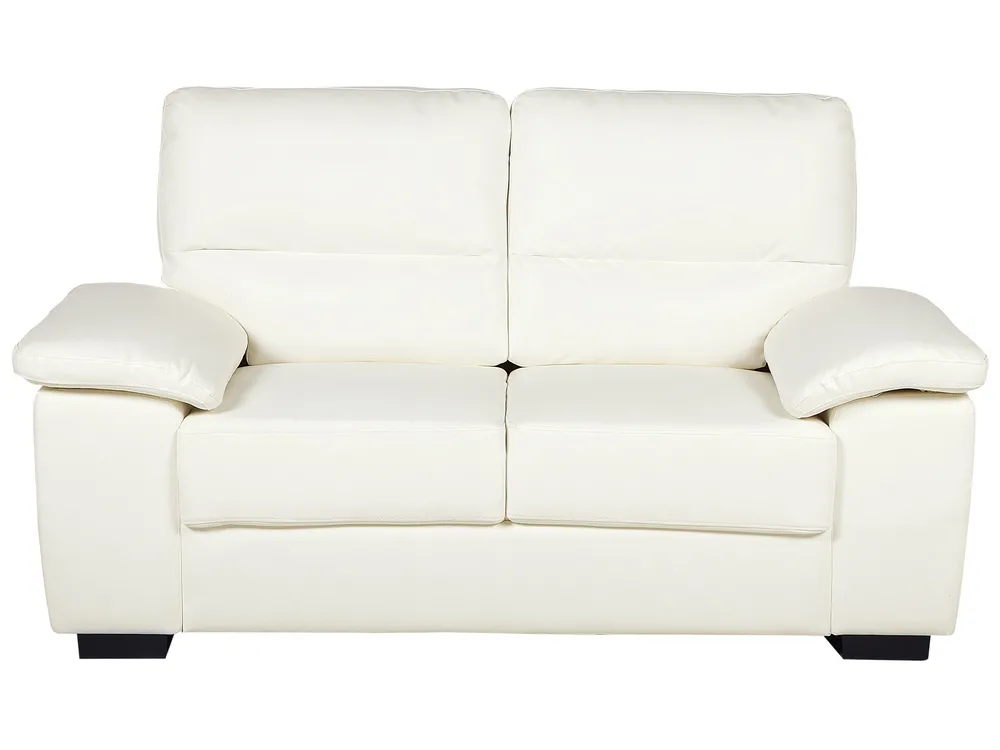 Sofa dla 2 osób VOGAR Ekoskóra Złamana biel