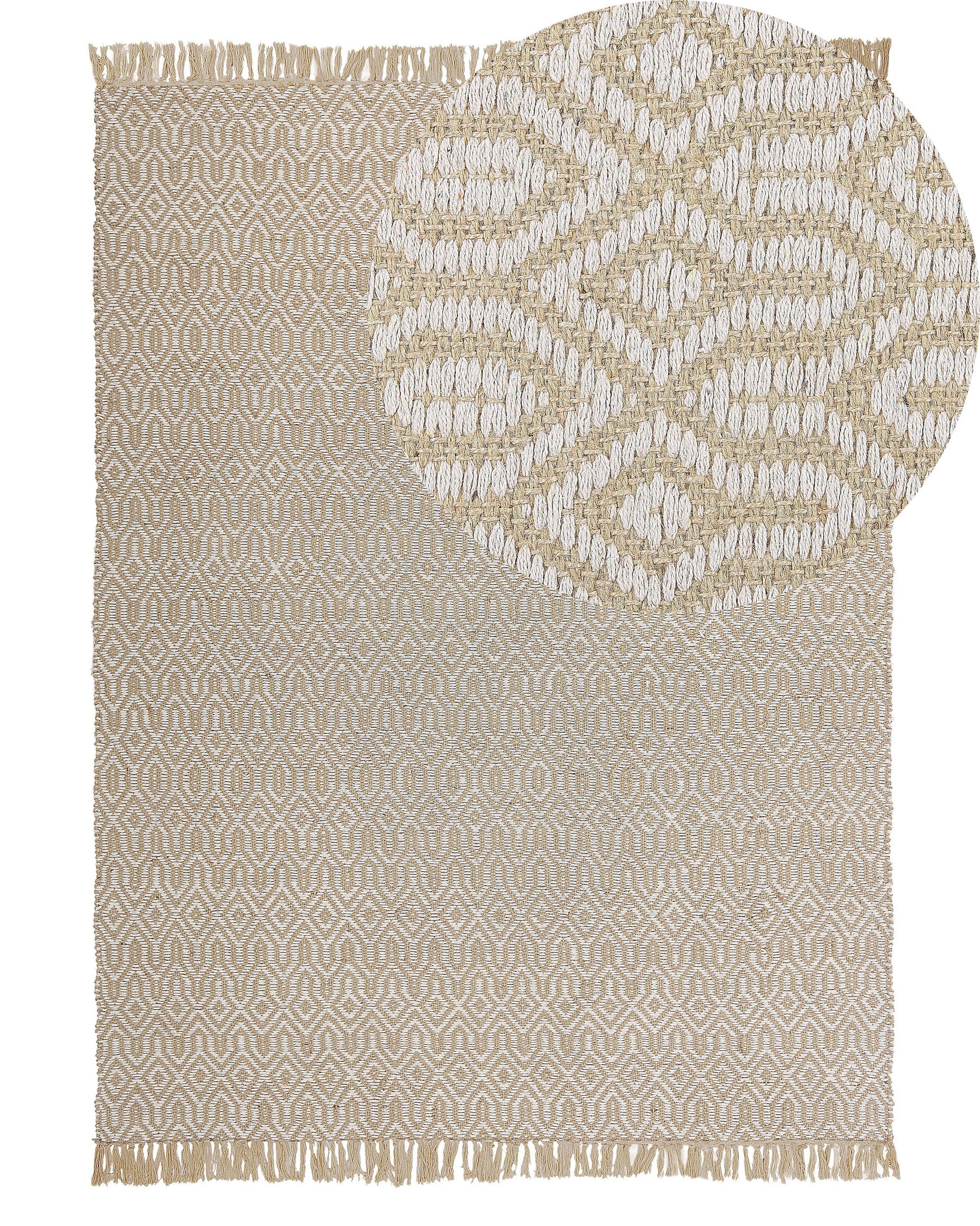 Tapis beige à motif géométrique 140 x 200 cm POZANTI_807432