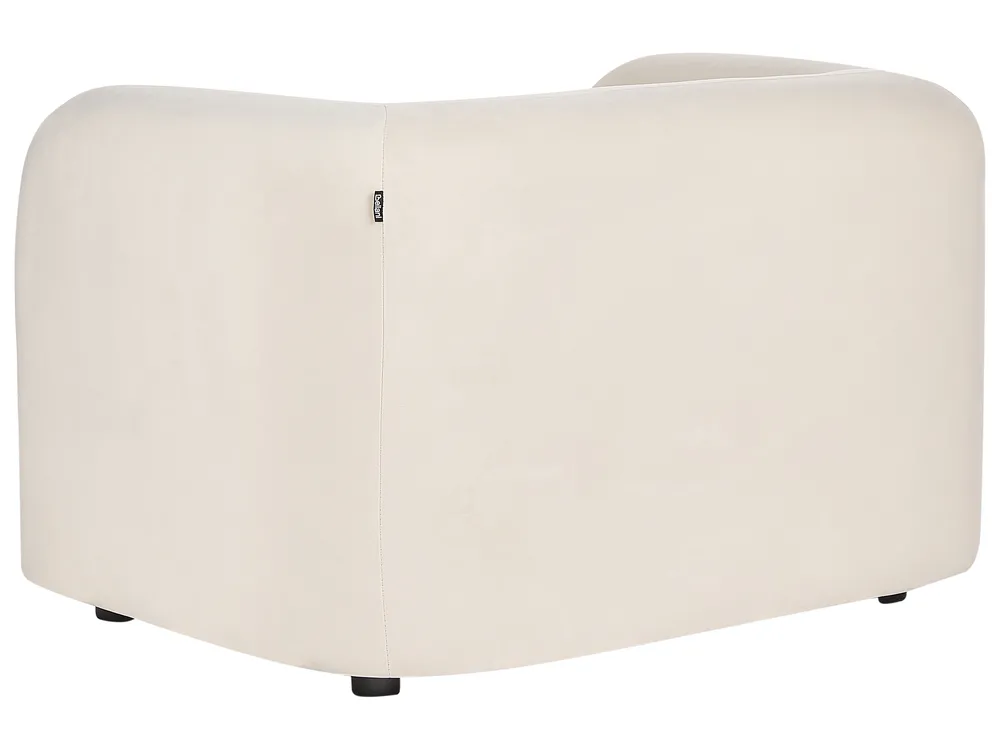 Living Room Set 4 Seater LEIREN Velvet Off-White_920782