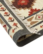 Tappeto GHUKASAVAN Multicolore 200 x 300 cm Kilim Lana_859091