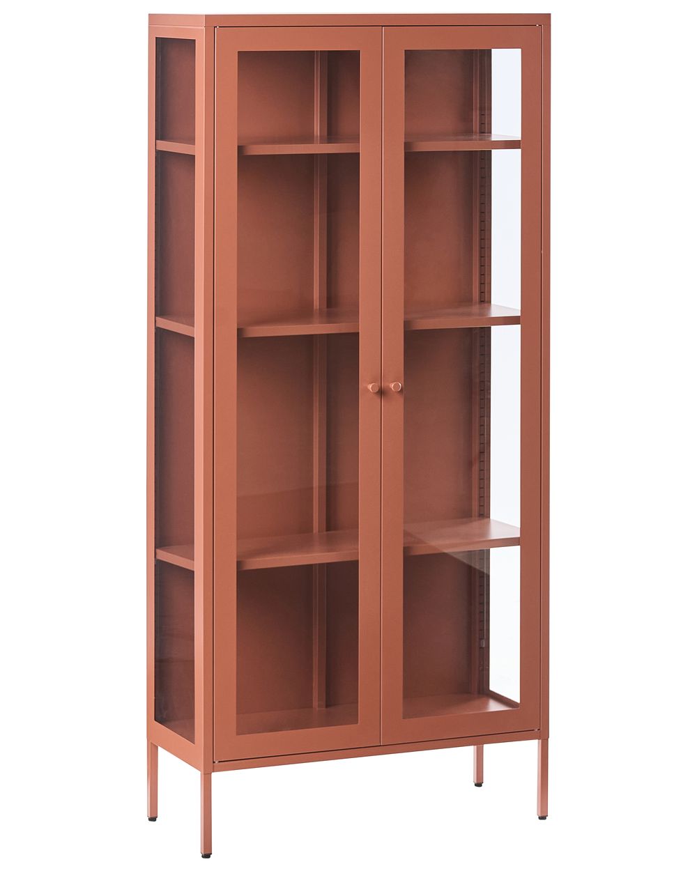 Witryna ze szklaną gablotą HARTY 80 cm Metal Złoty brąz