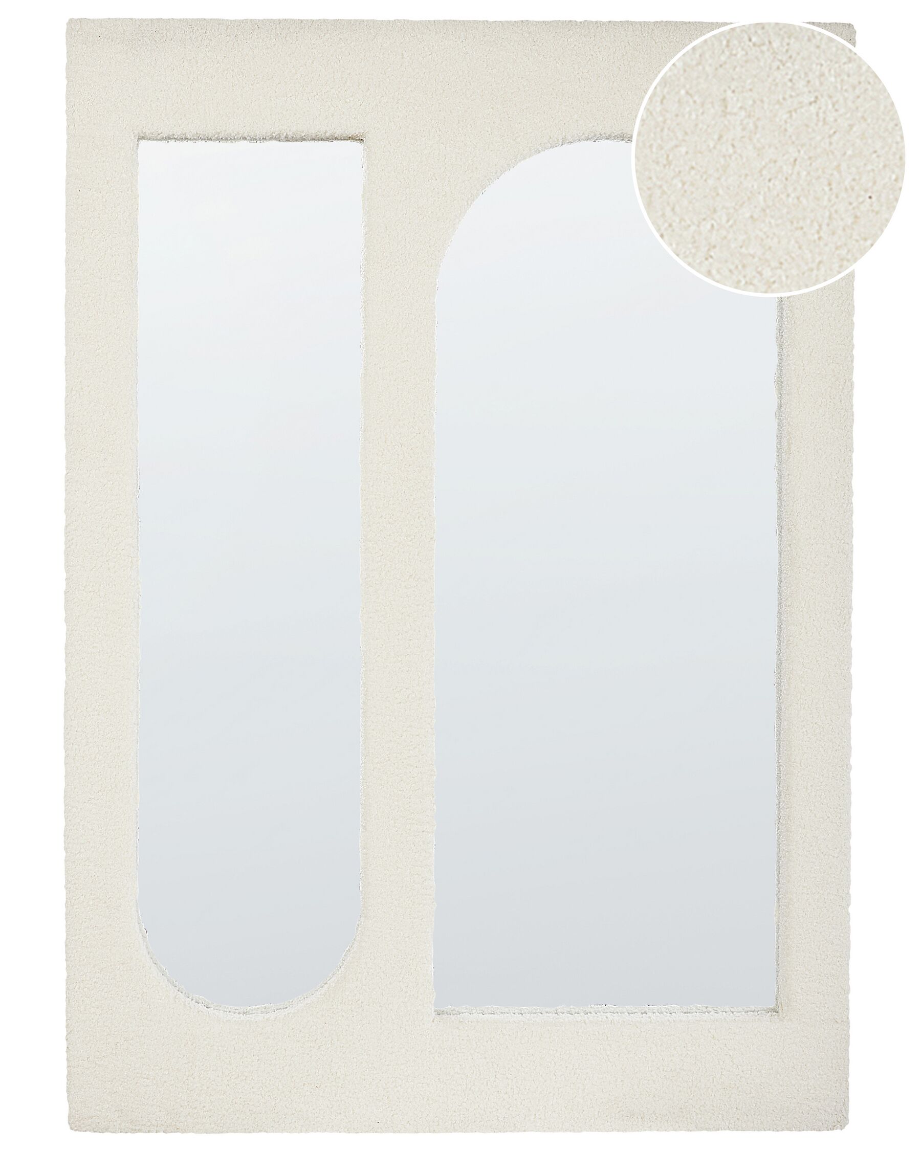 Espelho de parede em bouclé branco creme 70 x 100 cm MARCIGNY_914798