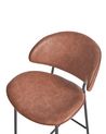 Set of 2 Faux Leather Bar Chairs Brown KIANA_939021