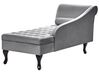 Left Hand Velvet Chaise Lounge with Storage Light Grey PESSAC_881856