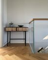 Drevený konzolový stolík svetlé drevo/čierna CARNEY_923049