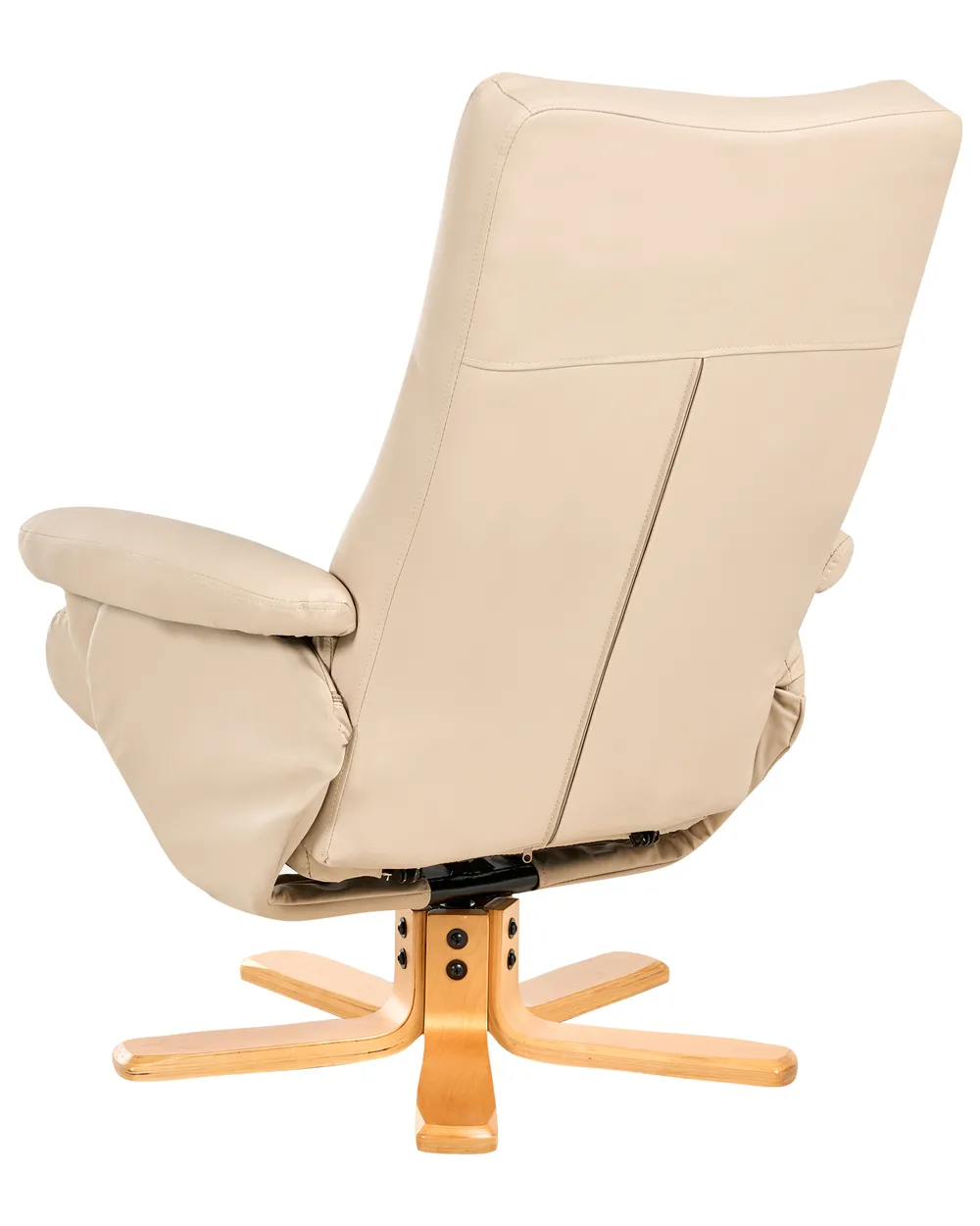 Recliner Chair EPSE with Footstool Faux Leather Beige_1003253