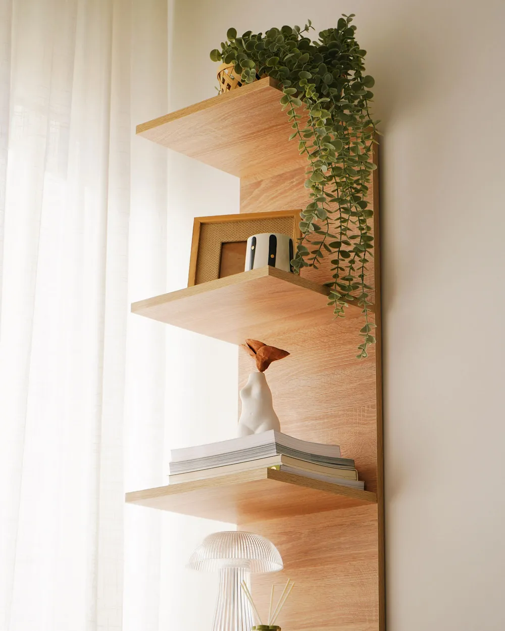 Wall Bookshelf ESTON 190 cm Light Brown_987896
