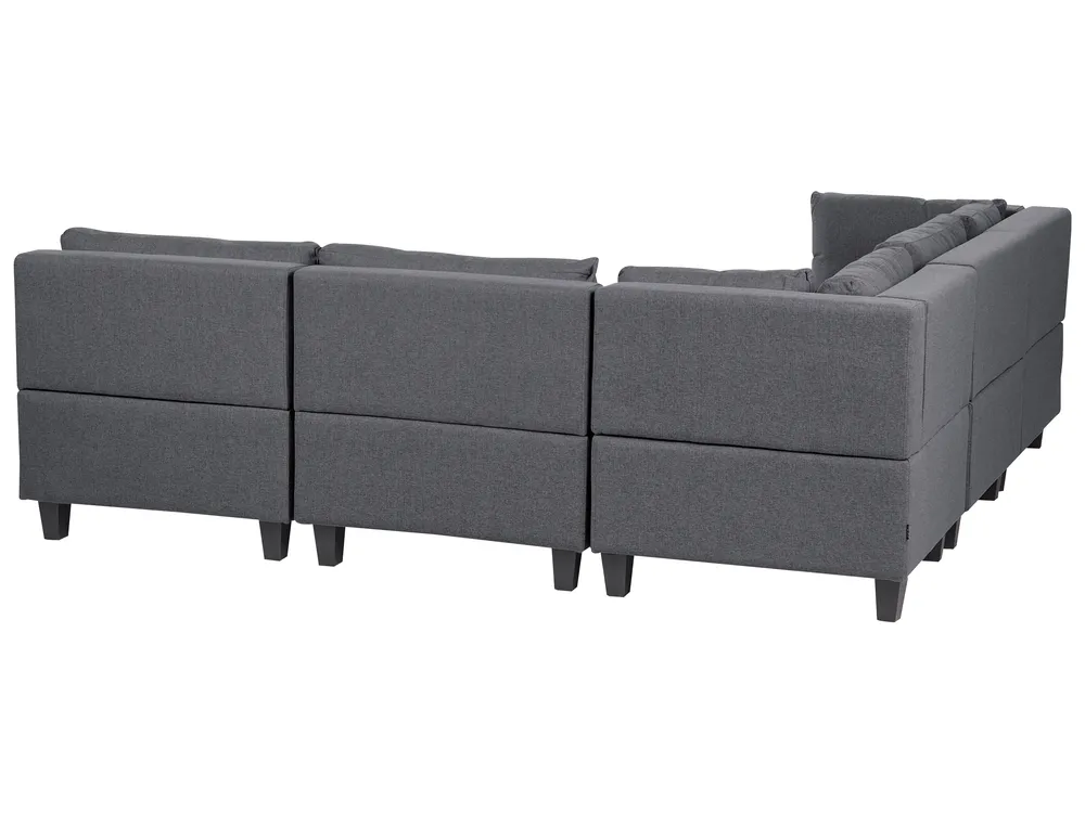 Modular Corner Sofa 5 Seater UNSTAD with Ottoman Fabric Dark Grey Right Hand_924661