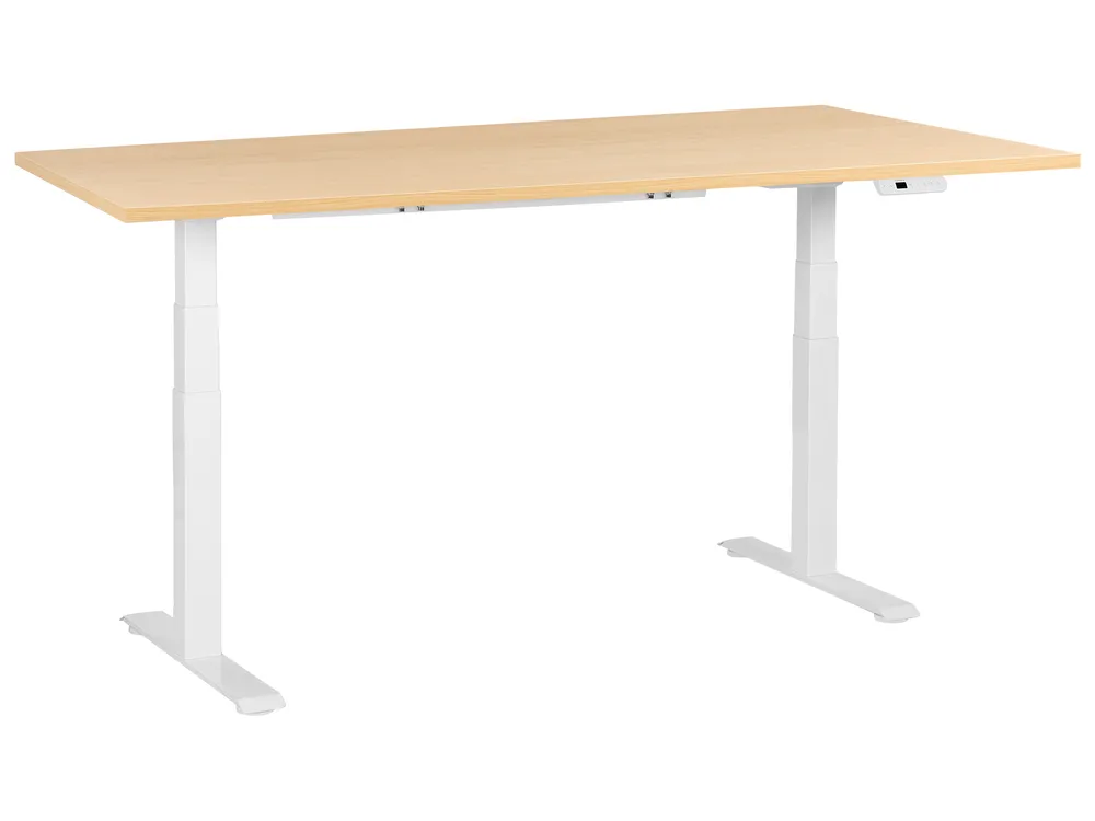 Biurko regulowane elektrycznie DESTINES 180 cm 72 cm Jasny brąz/ biały