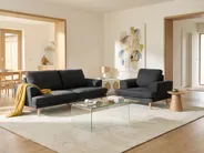 Sofa 3 Seater KILDAL Fabric Black_1058595