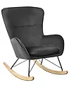 Rocking Chair ELLAN Velvet Black