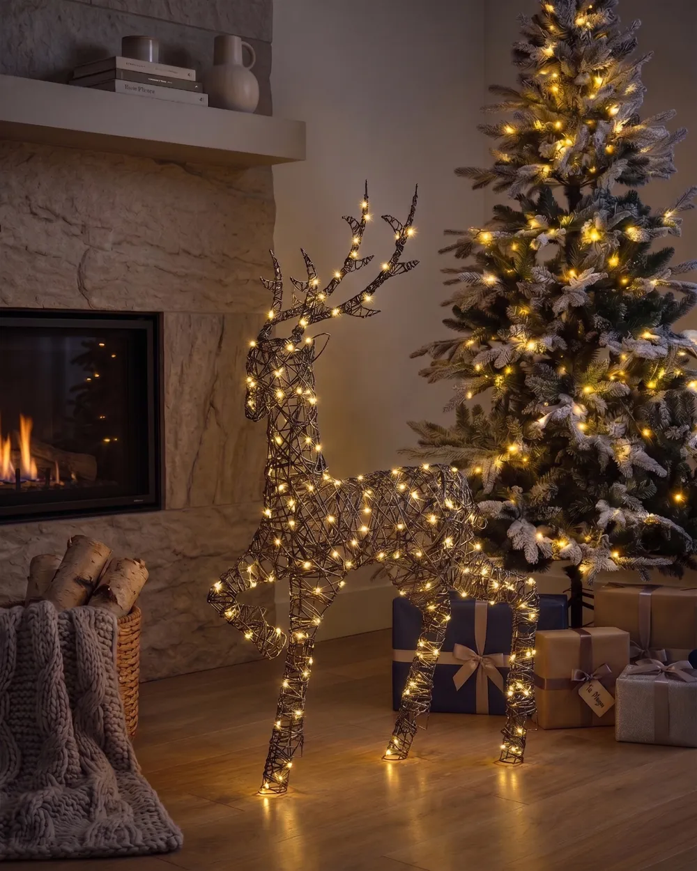 Decorazione per esterni LED HUSAVIK 140 cm Renna Argento_950484