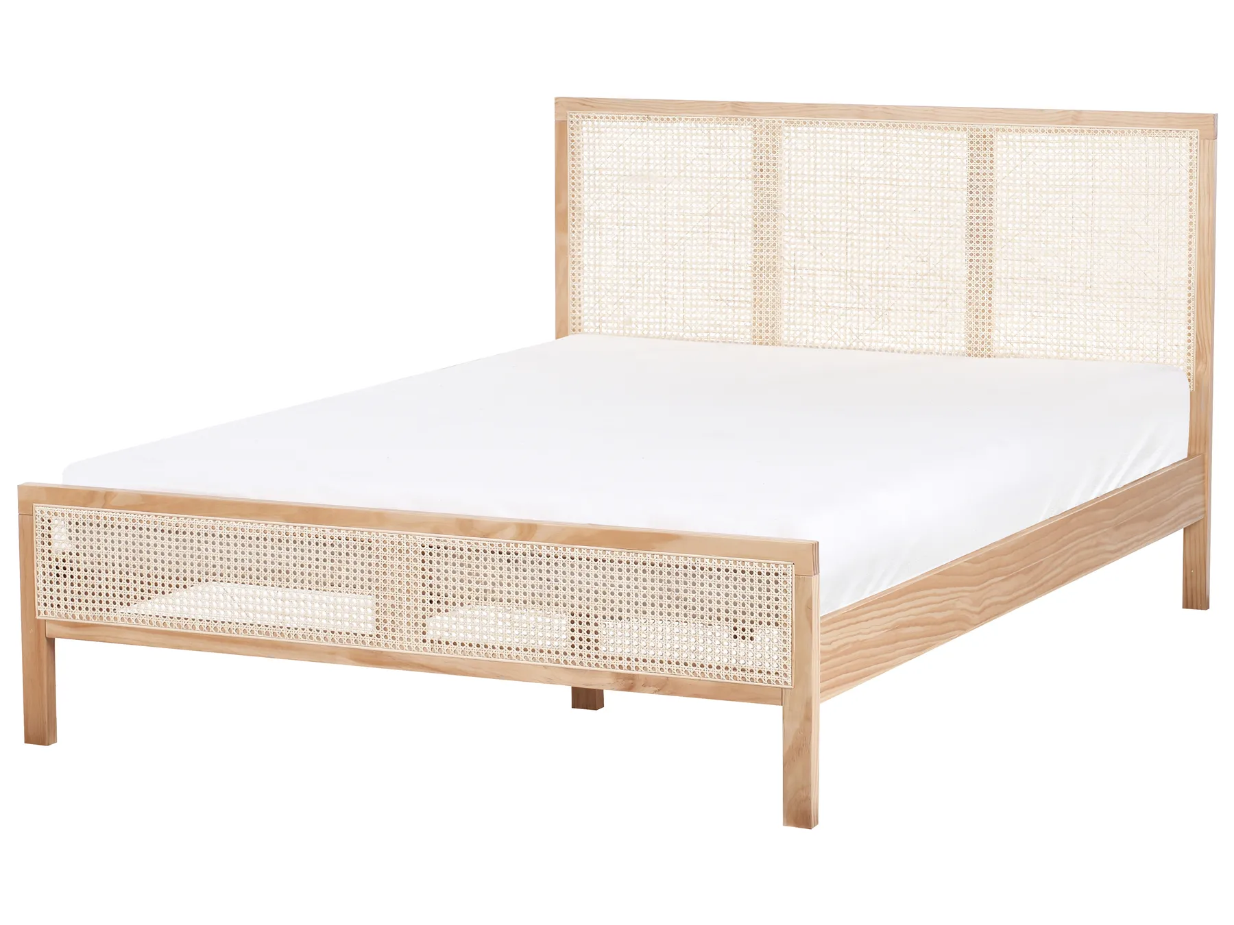Bett mit Lattenrost Kiefernholz SALERNAS 140 x 200 cm Hellbraun_977024