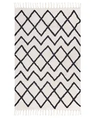 Tappeto ELDES Beige 160 x 230 cm Cotone_839768