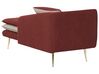 Chaise longue côté gauche en tissu rouge GONESSE_927612