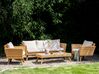 Lounge Set Rattan hellbraun 5-Sitzer Auflagen cremeweiß VITTORIA XL_928510