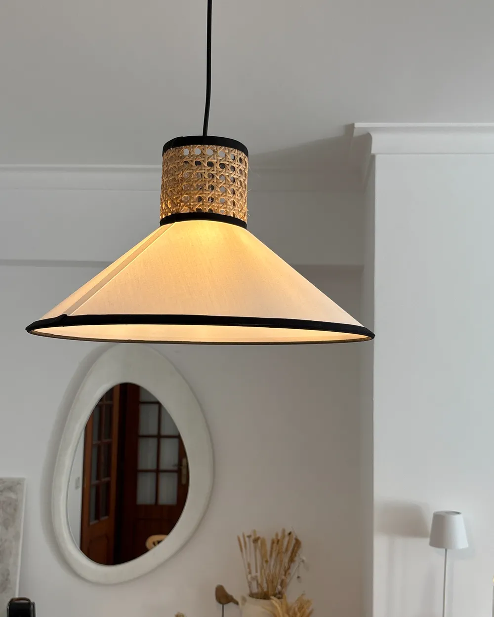 Pendant Lamp MANTUA Rattan White_1047934