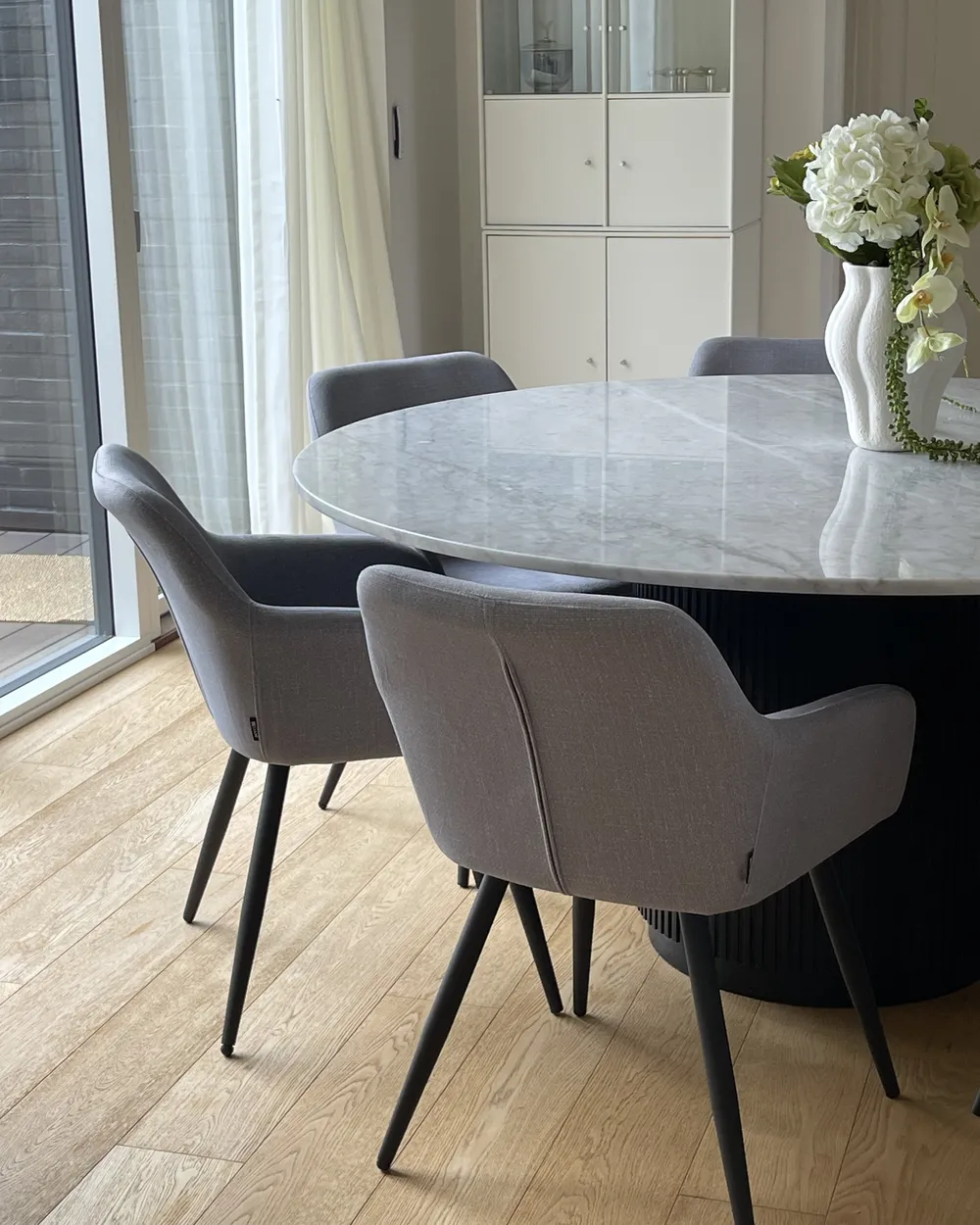 Set of 2 Dining Chairs CASMALIA Velvet Light Grey_942660