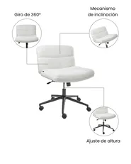 Silla de escritorio CATLIN Bouclé Blanco_1074401