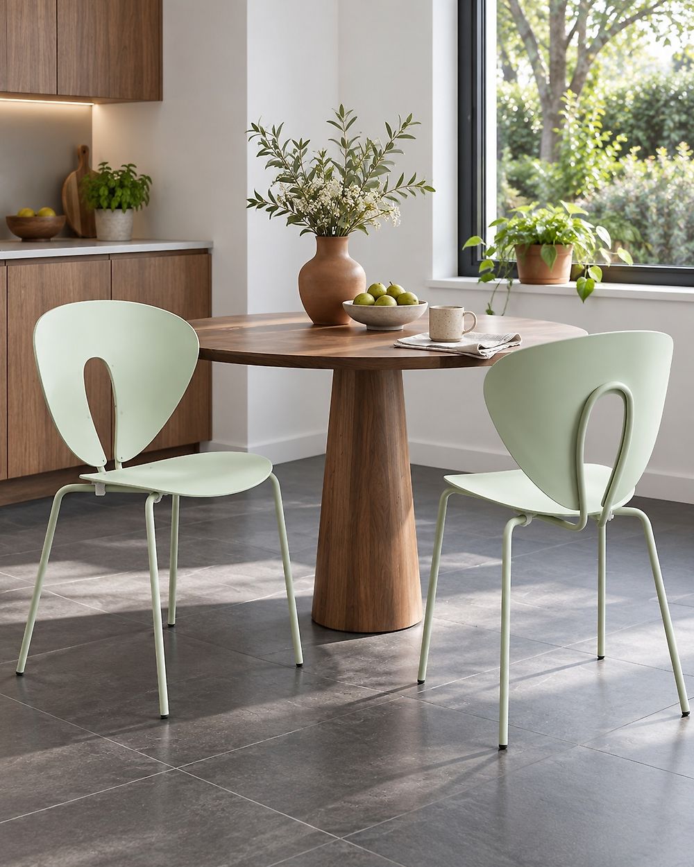 Set of 2 Dining Chairs TRACY Light Green