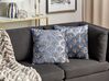 2 welurowe poduszki dekoracyjne haftowana w muszelki 45 x 45 cm fioletowe PANDOREA_892796