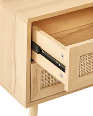 2 Drawer Bedside Table PEROTE Rattan Light Brown_841280