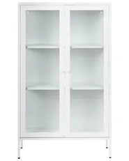 Witryna ze szklaną gablotą NASH 90 cm Metal Biały_1080872
