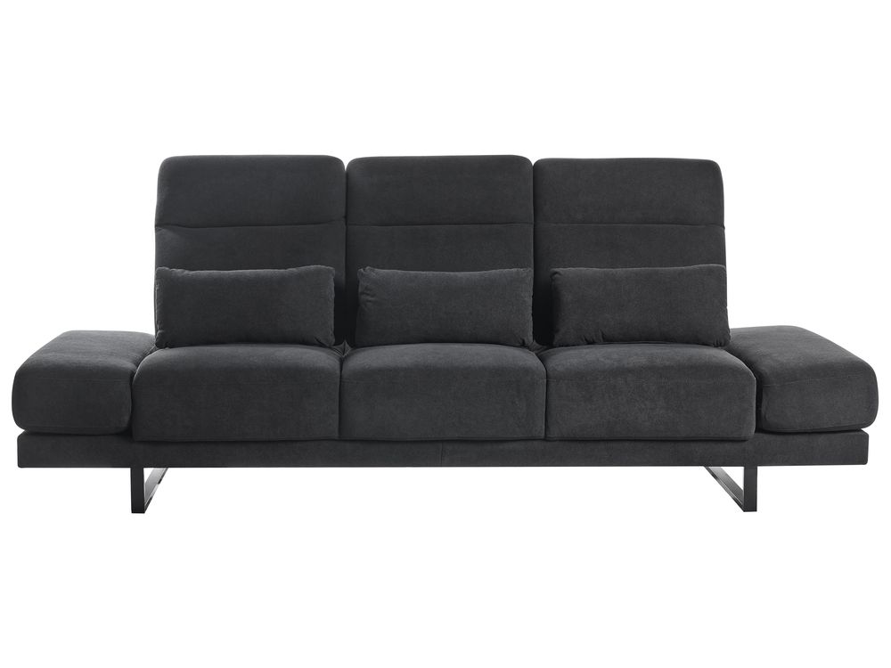 Sofa 3-Sitzer IKAST Stoff Schwarz