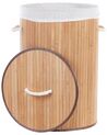 Cesta legno di bambù chiaro e bianco 60 cm SANNAR_849850