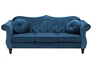 Sofa 3 Seater SKIEN Velvet Navy Blue_1161534