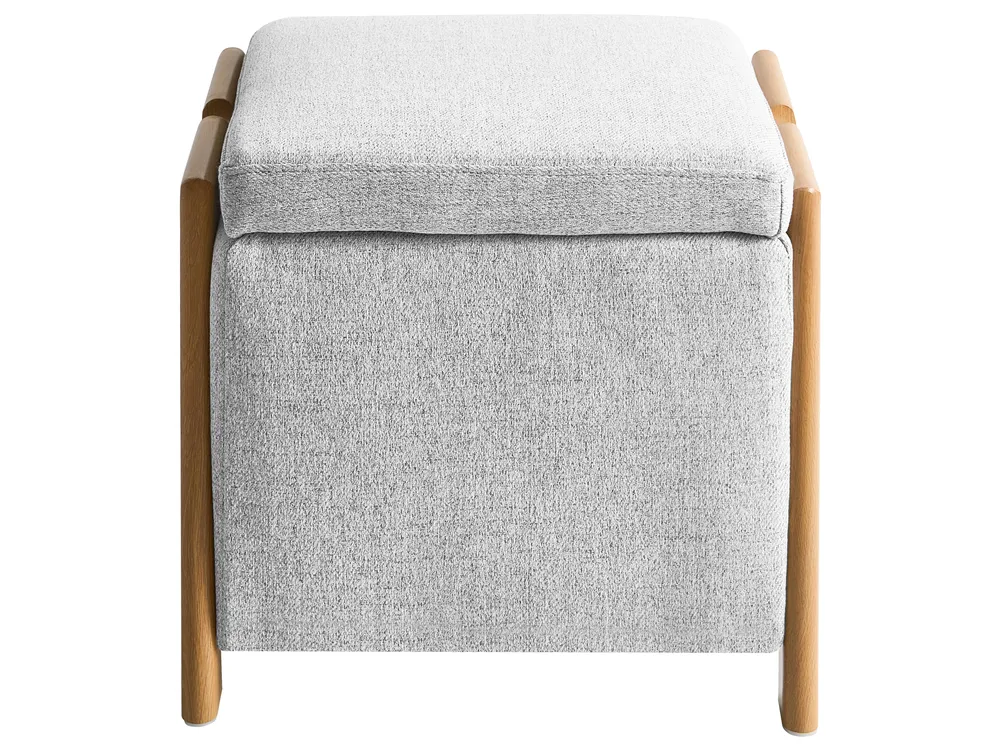 Living Room Set 3 Seater EDLAND with Pouffe Fabric Light Grey_1040705