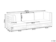 Sofa ogrodowa dla 3 osób TRANI Modułowy Drewno akacjowe Bordowy_895510