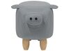 Fabric Animal Stool Grey PIGGY_710633