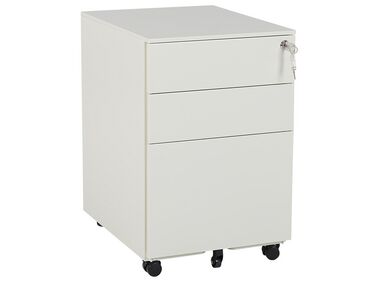 3 Drawer Metal Storage Cabinet Off-White CAMI