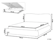Bett mit Stauraum BLAGNAC Bouclé Cremeweiß 140 x 200 cm_1009273
