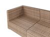 Lounge Set Rattan naturfarben 4-Sitzer rechtsseitig modular Auflagen weiß SANO II_933628