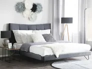 Bed Velvet LANNION 160 x 200 cm (EU King Size) Dark Grey_759700